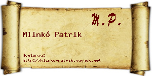 Mlinkó Patrik névjegykártya