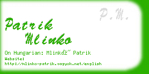 patrik mlinko business card